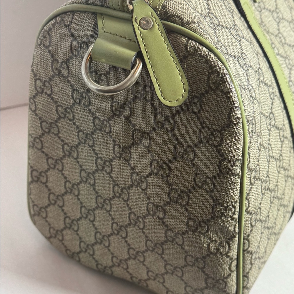 Gucci Beige and Green Monogram Boston Joy Bag - Picture 5 of 16